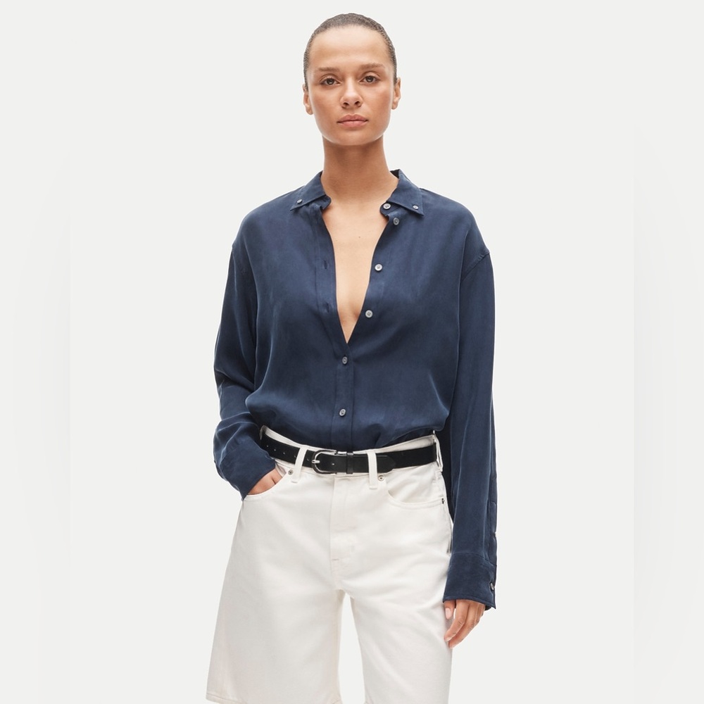 NWT J.Crew Esme Button-Up Shirt in Cupro Blend